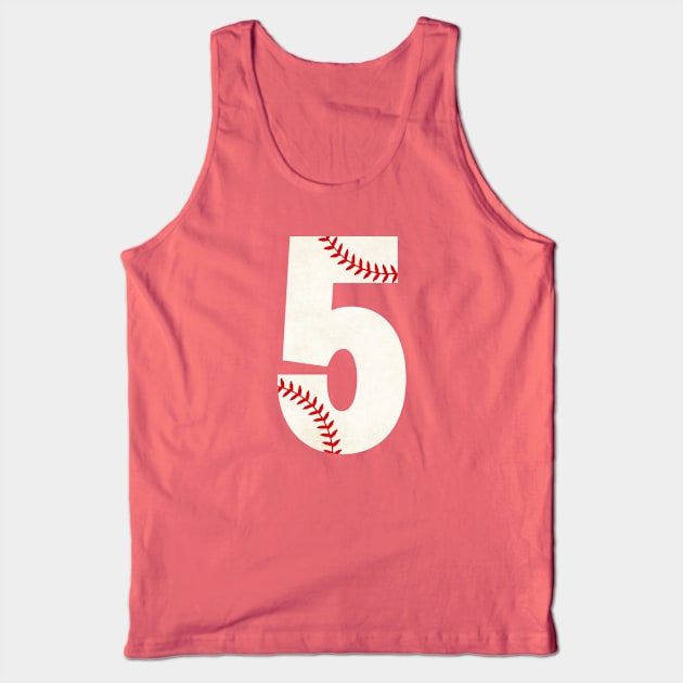 Baseball number 5 Tank Top by Don’t Care Co